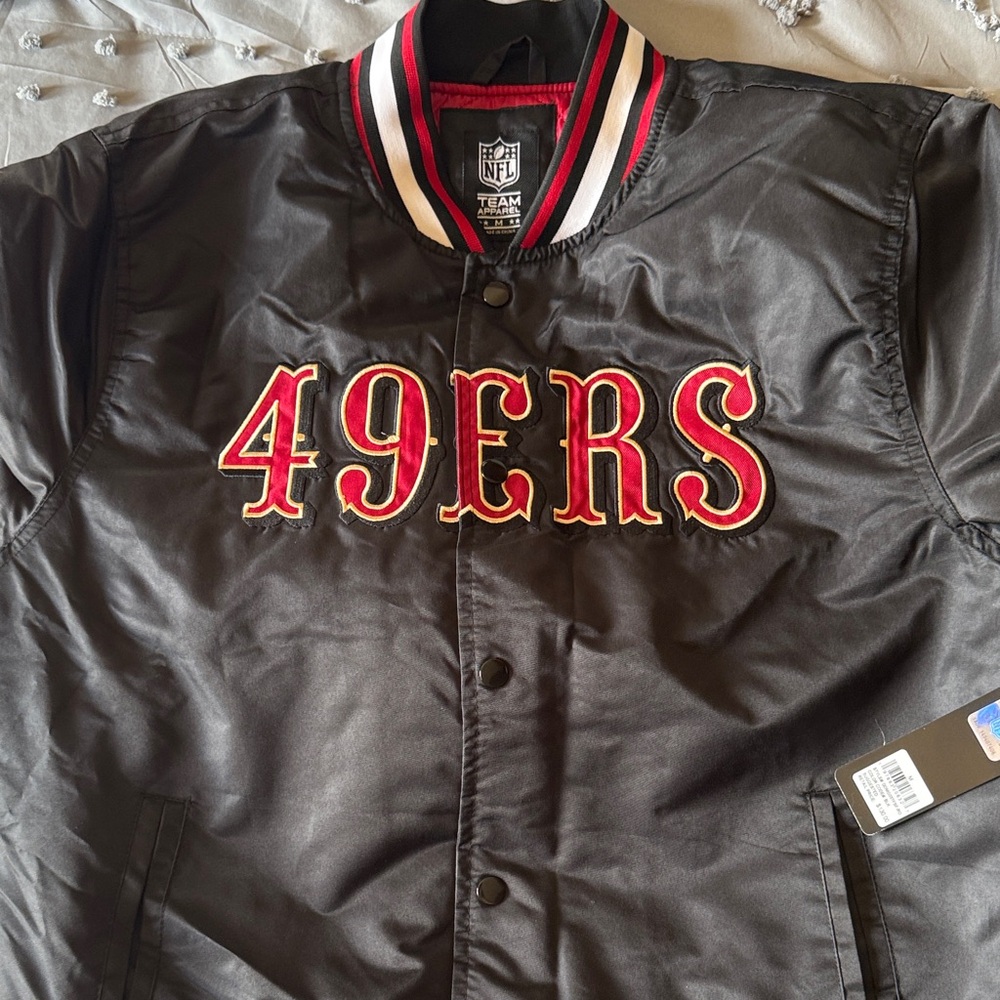 New with tags 49ers Black and Red Bomber jacket